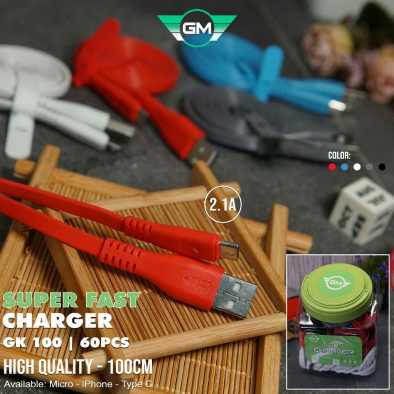 KABEL DATA GM GK100 MICRO (SATU TOPLES 60PCS)